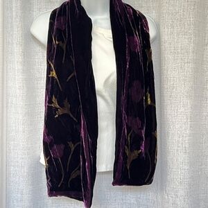Scarf Shimmering Velvet Purple Green Rayon Silk Blend